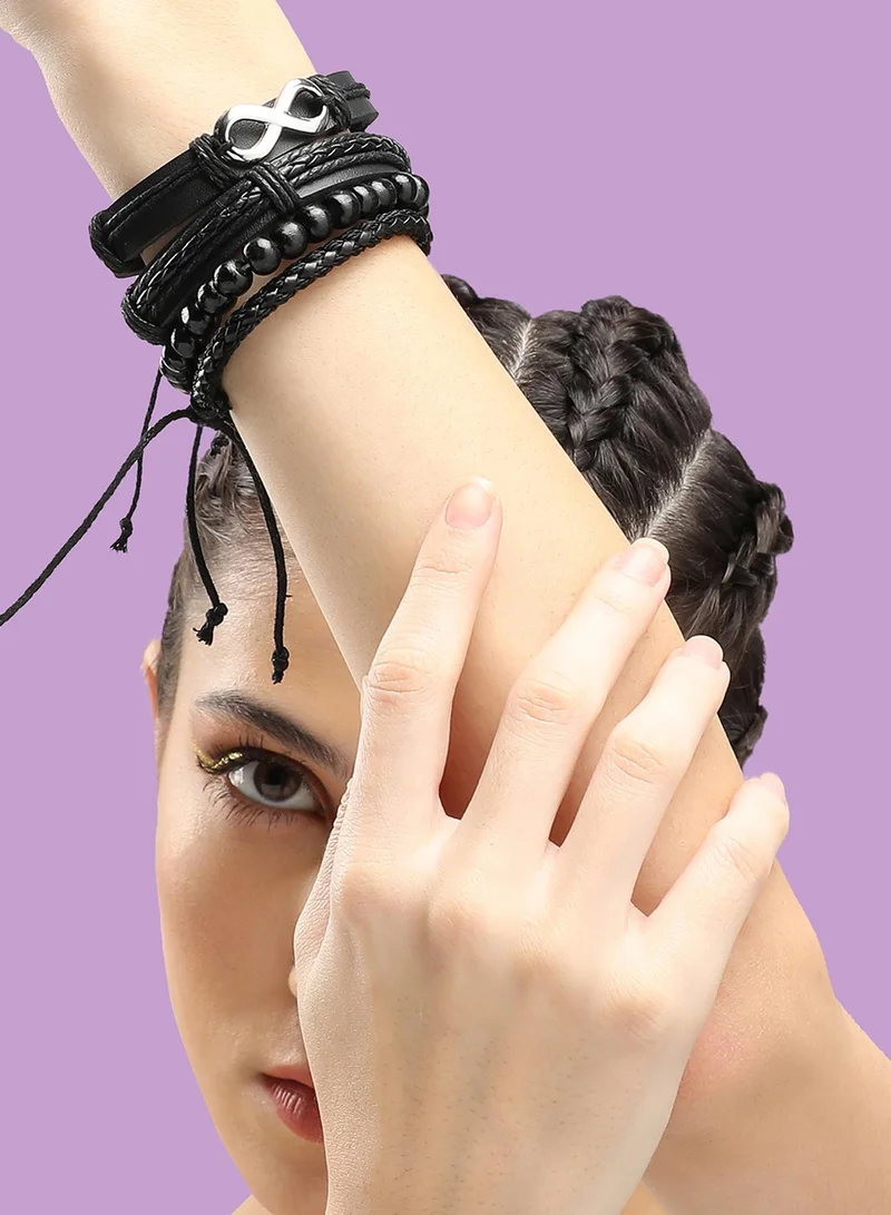 SOHI Trendy Casual Pu Leather Designer Artificial Bracelet Jewellery
