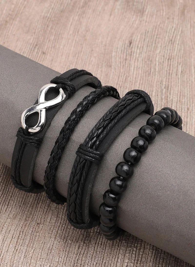 SOHI Trendy Casual Pu Leather Designer Artificial Bracelet Jewellery