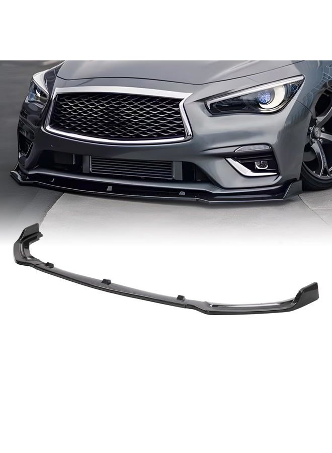 JTFF شفاط الصدام الأمامي متوافق مع إنفينيتي Q50 Q50L 2018-2025، حماية من الصدمات، أسود لامع - Image 1