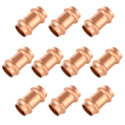 GUOFIS 10Pack GUOFIS Copper Press Coupling34 x 34 Coupler Fittings for Copper Tube Connection with StopPRESS002 - Image 1