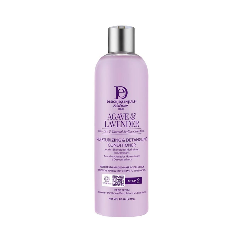 Design Essentials Agave & Lavender Moisturizing & Detangling Conditioner-Blow-Dry & Silk Press Collection - 12oz - Image 1