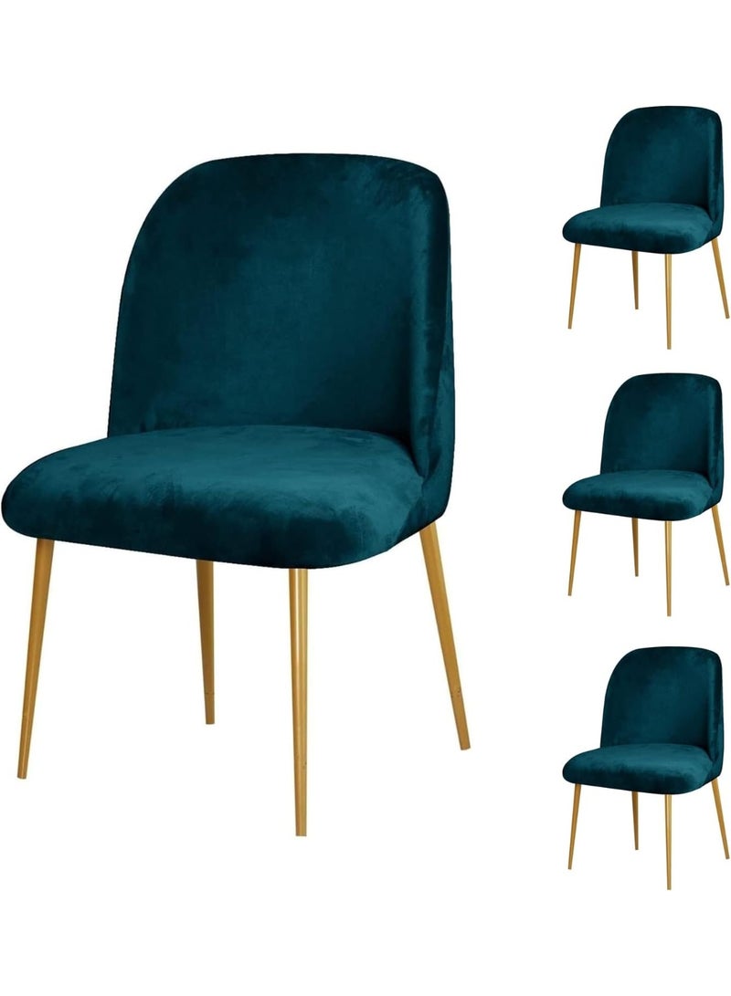 4 Pack Velvet Dining Chair Covers, Stretch Curved Seat Slipcovers Removable Seat Protectors for Dining Room Kitchen Decor - Image 1
