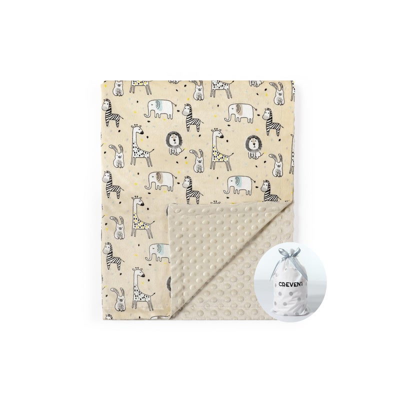 CREVENT Cozy Soft and Warm Mink Baby Blanket Gift Packing with Ribbon for Newborn Infant Toddlers Crib Cot Stroller for All Season Use 30X40 Zoo - Image 2