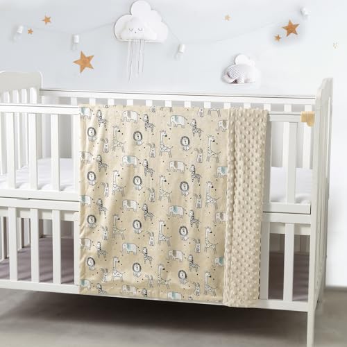 CREVENT Cozy Soft and Warm Mink Baby Blanket Gift Packing with Ribbon for Newborn Infant Toddlers Crib Cot Stroller for All Season Use 30X40 Zoo - Image 3