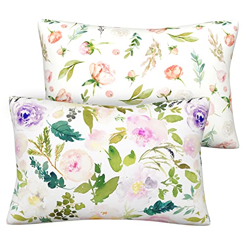 Pobibaby Pobi Baby 13x18 Cotton Pillowcase - 2 Pack Premium Toddler Pillowcase - Ultra Soft Jersey Knit - Crib Pillow, Kids Pillow, Travel Pillow Case Cover (Allure) - Image 1