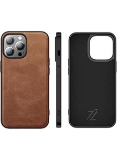 Luxury Leather iPhone Cases - Luxury Phone Case - Elevate Your iPhone with Timeless Elegance - Uncompromising Protection, and Leather Classy Covers - Non-Slip Phone Case (iPhone 14 Plus, Brown)