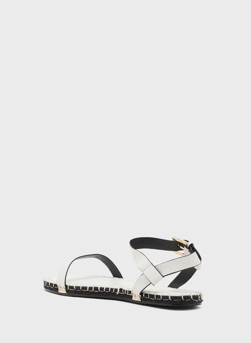 جينجر Double Strap Casual Flat Sandal