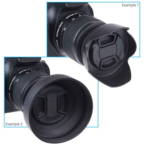 CamKix 2 Lens Shades: Tulip + Rubber – 1 Lens Cap – Reduces Lens Reflections – Protects Against Excessive Sunlight for Enhanced Photos and Videos - Image 4