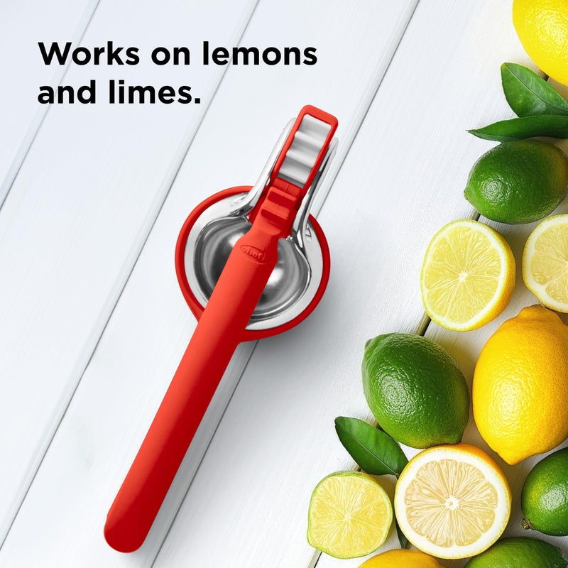 Chef'n FreshForce Lemon Squeezer Citrus Juicer, Manual Hand Press with Dual-Gear Power for Maximum Juice Extraction, Durable, Persimmon Orange - Image 5