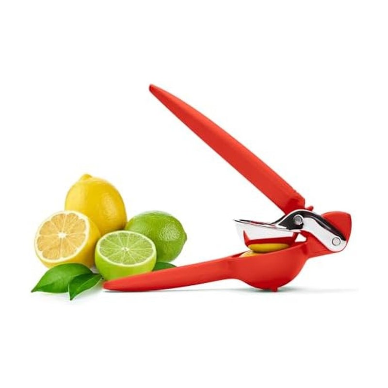 Chef'n FreshForce Lemon Squeezer Citrus Juicer, Manual Hand Press with Dual-Gear Power for Maximum Juice Extraction, Durable, Persimmon Orange - Image 1