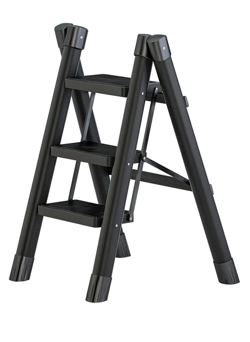 MIXDE 3 Step Ladder Folding Step Stool with Wide Anti-Slip Pedal, Portable Sturdy Steel Step Ladders 300lbs Capacity Lightweight for Kitchen Household and Office  - Image 1