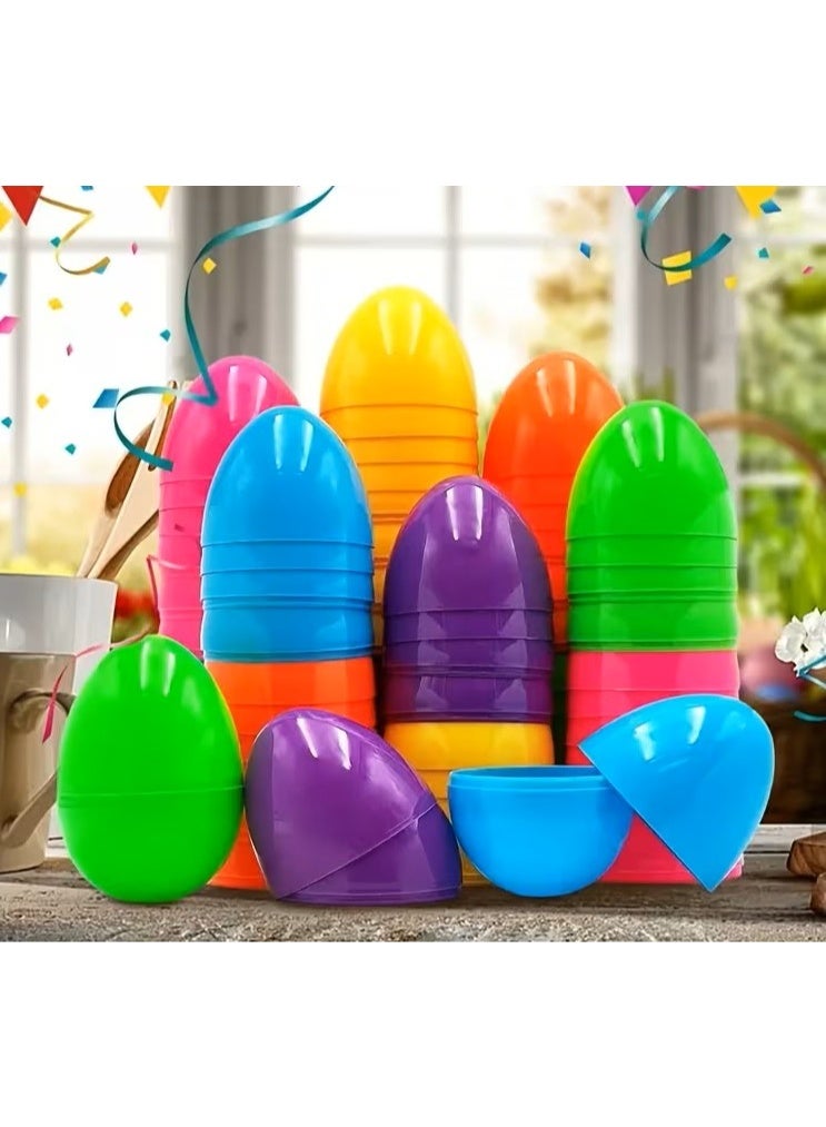 عناق سعيد بيض عيد الفصح البلاستيكي الملون من هابي هاجز، مجموعة من 6 قطع، ألوان عشوائية، حاويات بيض قابلة للتعبئة لفعاليات البحث عن البيض في عيد الفصح، هدايا الحفلات، والأعمال اليدوية - Image 2