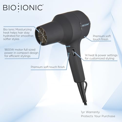 Bio Ionic PowerDiva Pro Speed Hair Dryer, Blow Dryer with Adjustable Heat & Speed, Professional Hair Styling Tool for Fast, Frizz-Free Hairstyles, Cool Shot, Compact for Travel, 1875W - Image 2