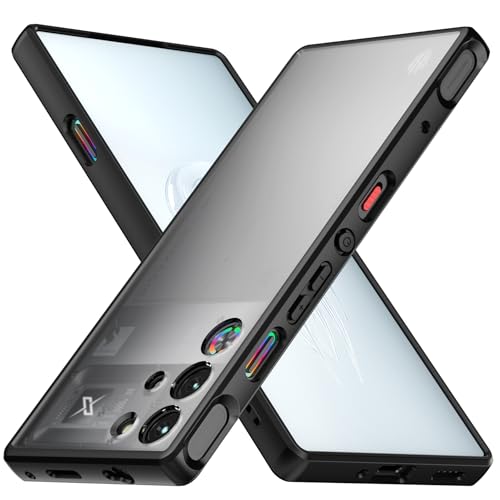 Foluu Slim Fit Case for ZTE Nubia Red Magic 10 Pro/10 Pro+/10S Pro/10S Pro+, Translucent Matte Hard PC Back & Soft TPU Bumper Protective Shockproof Case for Red Magic 10 Pro 2024 (Black) - Image 1