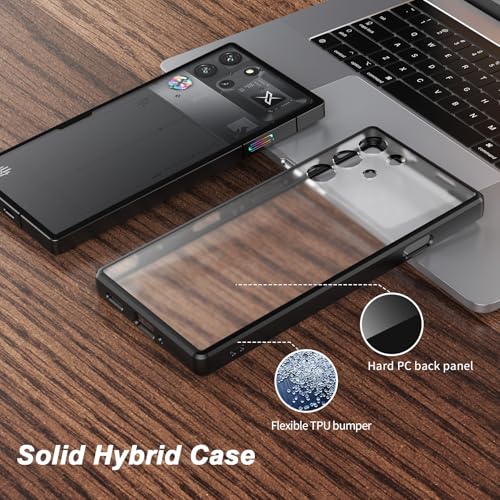 Foluu Slim Fit Case for ZTE Nubia Red Magic 10 Pro/10 Pro+/10S Pro/10S Pro+, Translucent Matte Hard PC Back & Soft TPU Bumper Protective Shockproof Case for Red Magic 10 Pro 2024 (Black) - Image 5
