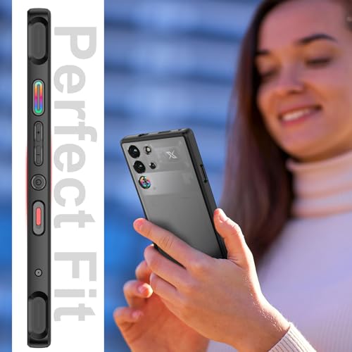 Foluu Slim Fit Case for ZTE Nubia Red Magic 10 Pro/10 Pro+/10S Pro/10S Pro+, Translucent Matte Hard PC Back & Soft TPU Bumper Protective Shockproof Case for Red Magic 10 Pro 2024 (Black) - Image 4