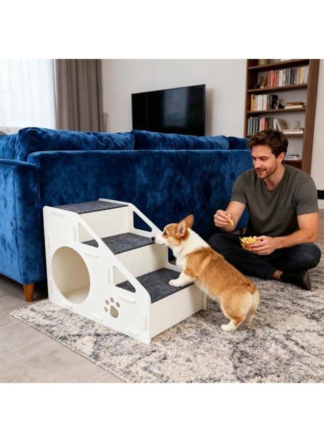 4 Step Non Slip Pet Stairs for Dogs Cats to Access High Beds Sofas Indoor Play Areas - Image 3