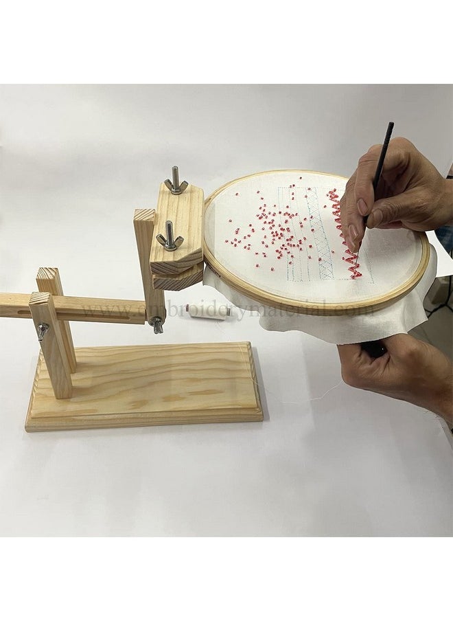 Embroiderymaterial - Embroiderymaterial Embroidery Kit to Practice Aari, Zardosi, Tambour & Luneville Hand Embroidery. Hoop Stand Included. 17 Types of Embroidery Supplies.,Paper - Image 1