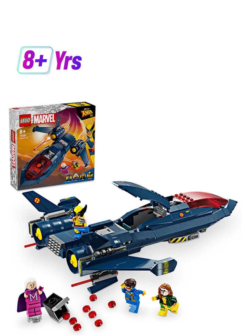 LEGO 76281 Marvel X-Men X-Jet Buildable Toy Plane, Fighter Model Building Kit With Super Hero Minifigures, Gift For Kids, Boys And Girls Aged 8 And Over (359 Pieces)  - Image 1