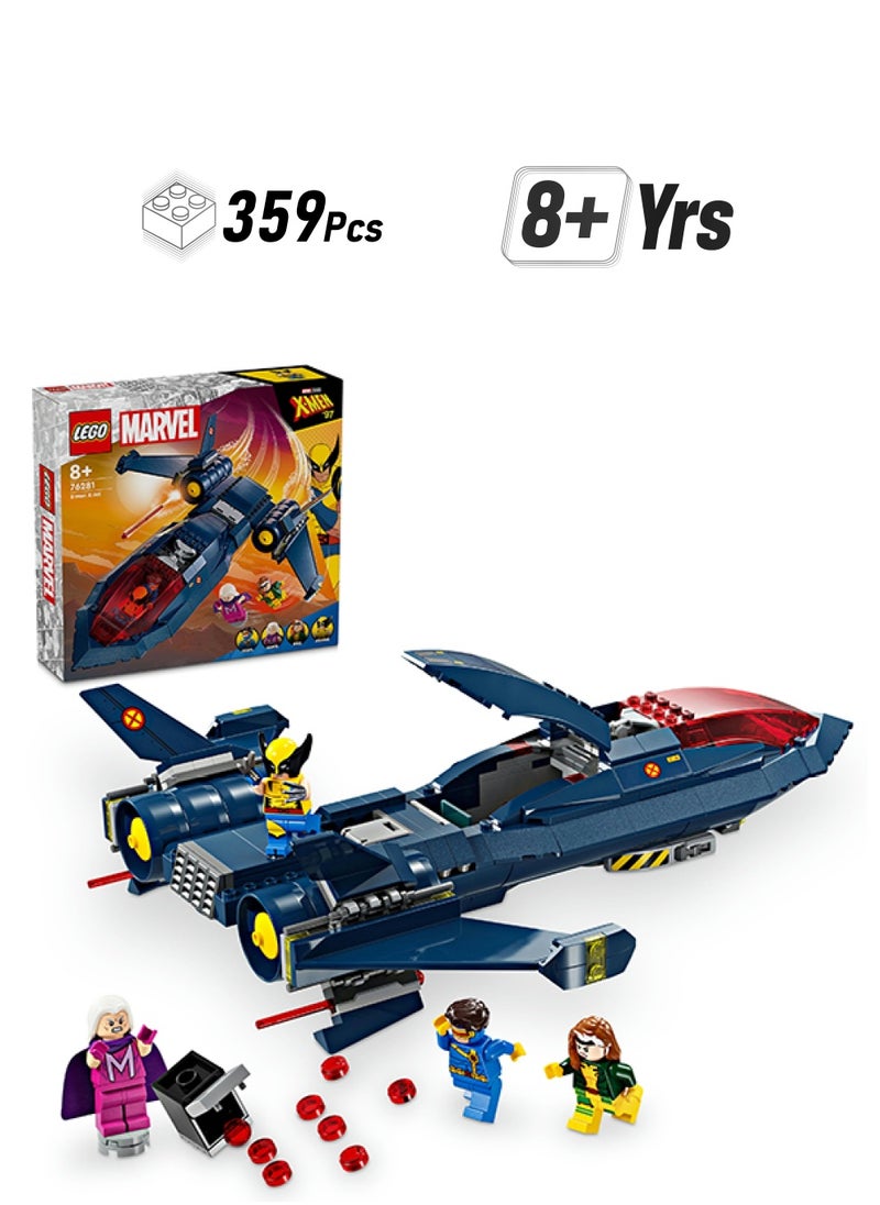 LEGO 76281 Marvel X-Men X-Jet Buildable Toy Plane, Fighter Model Building Kit With Super Hero Minifigures, Gift For Kids, Boys And Girls Aged 8 And Over (359 Pieces)  - Image 1