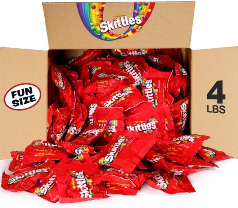 Skittles Original Fun Size Chewy Candy Bulk Pack - 4 Pound Box - Image 1
