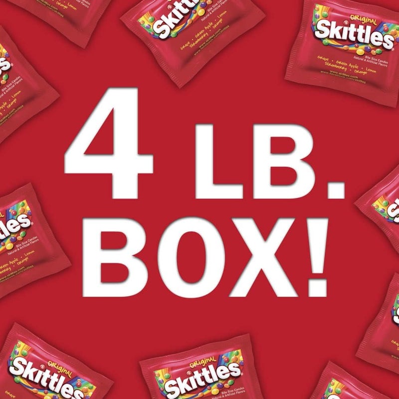 Skittles Original Fun Size Chewy Candy Bulk Pack - 4 Pound Box - Image 4