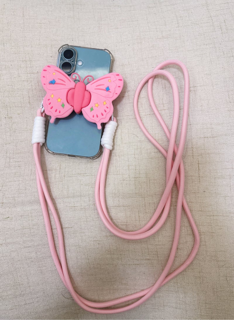 Paraphrase Cute Butterfly Phone Holder with Strap – Unique and Adorable Crossbody Phone Clip for Hands-Free Use - Image 3