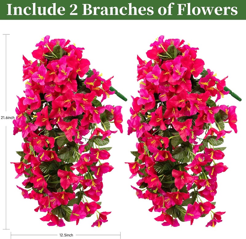 ColoPlay Artificial Hanging Flowers for Outdoors Faux Plants, 2PCS Artificial Outdoor Flowers for Spring Decor, UV Resistan Realistic Daisy Fake Hanging Plants for Indoor Planter Garden Porch(Vibrant Trio) - Image 3