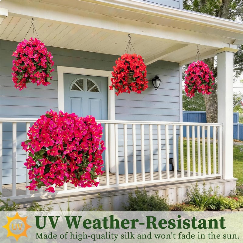 ColoPlay Artificial Hanging Flowers for Outdoors Faux Plants, 2PCS Artificial Outdoor Flowers for Spring Decor, UV Resistan Realistic Daisy Fake Hanging Plants for Indoor Planter Garden Porch(Vibrant Trio) - Image 5
