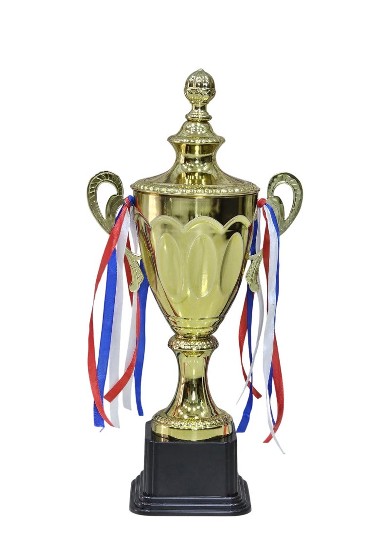 Spall - Set of 3 Gold Iron Metal Trophy Cups – 53cm, 48cm, 42cm | Premium Awards for Sports Events, Championships, Football Leagues & Team Collaboration - Image 1
