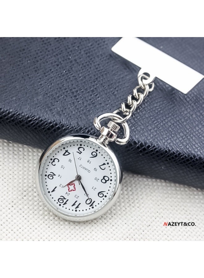 Vintage Stainless Steel Analog Pocket Watch Unisex Casual Style