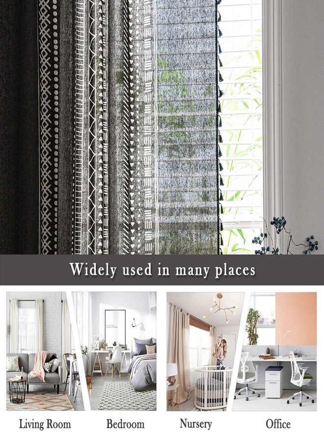 ColorBird Boho Curtains Black for Bedroom Room Darkening 84 Inches 2 Panles Farmhouse MCM Western Striped Aztec Window Treatment Patterned Drapes for Living Dining Room Closet Boho Chic Decor - Image 5