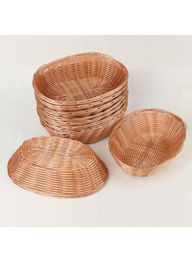 LAMAY 12 Pack Oval Wicker Basket, 11 x 6 x 2.6 Inch Poly Wicker Bread Baskets, Medium Size Gift Baskets for Kitchen, Christmas Gifts, Centerpiece Display, Storing Bread, Fruits, Vegetables - Image 2
