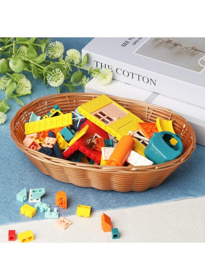 LAMAY 12 Pack Oval Wicker Basket, 11 x 6 x 2.6 Inch Poly Wicker Bread Baskets, Medium Size Gift Baskets for Kitchen, Christmas Gifts, Centerpiece Display, Storing Bread, Fruits, Vegetables - Image 3