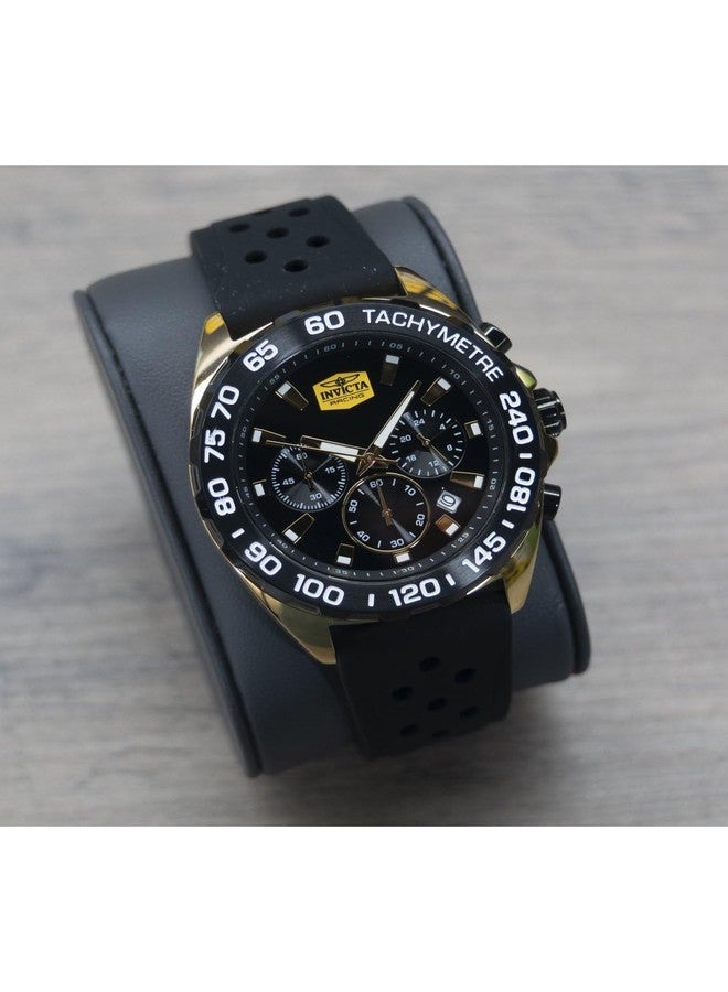 إنفيكتا ساعة إنفيكتا ريسينغ الرجالية المصنوعة من الفولاذ المقاوم للصدأ، تعمل بحركة كوارتز - 43 مم، ذهبي/أسود، مع سوار - Image 4