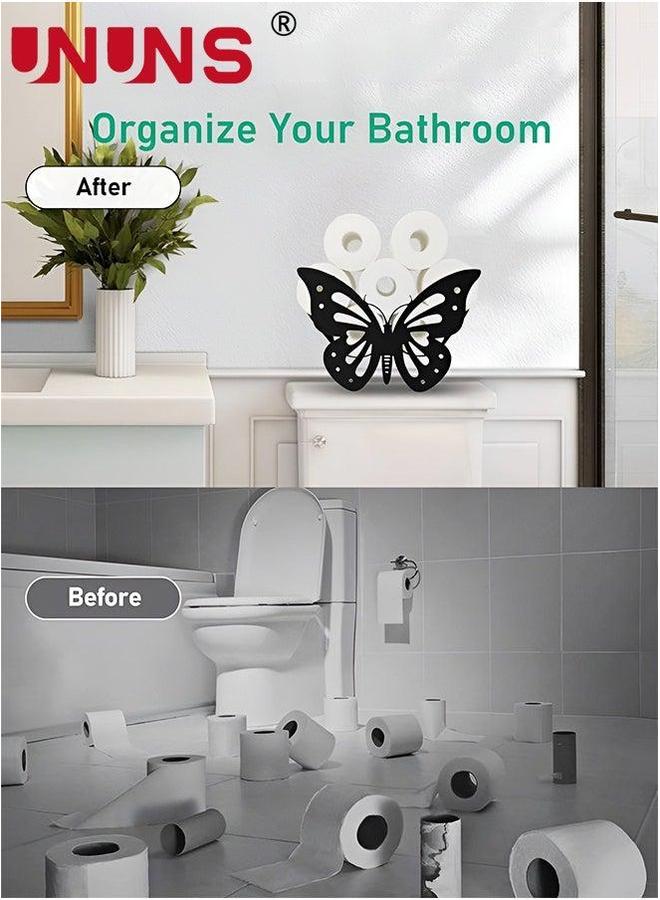 يو إن يو إن أس erfly Toilet Paper Holder,Animal Decorative Storage,Bathroom Wall Mounted Organizer Metal Decor Sculpture - Image 4