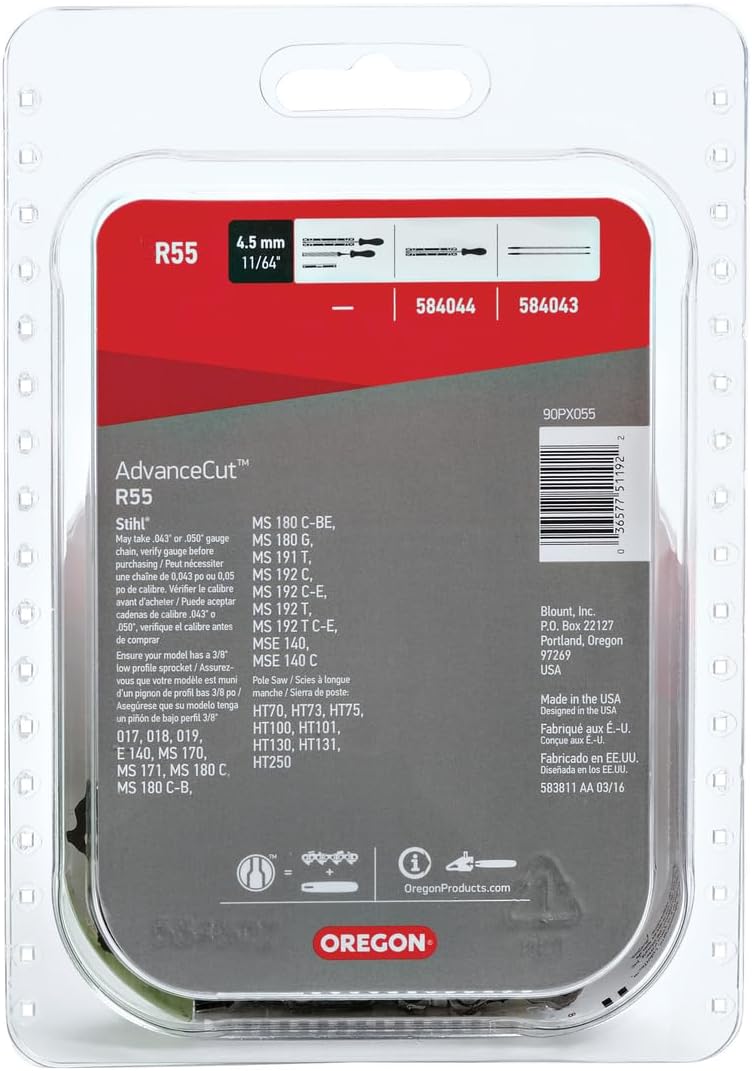 Oregon R55 AdvanceCut Chainsaw Chain for 16-Inch Bar, 55 Drive Links, Low-Kickback Chain fits Several Stihl Models, Grey - Image 2