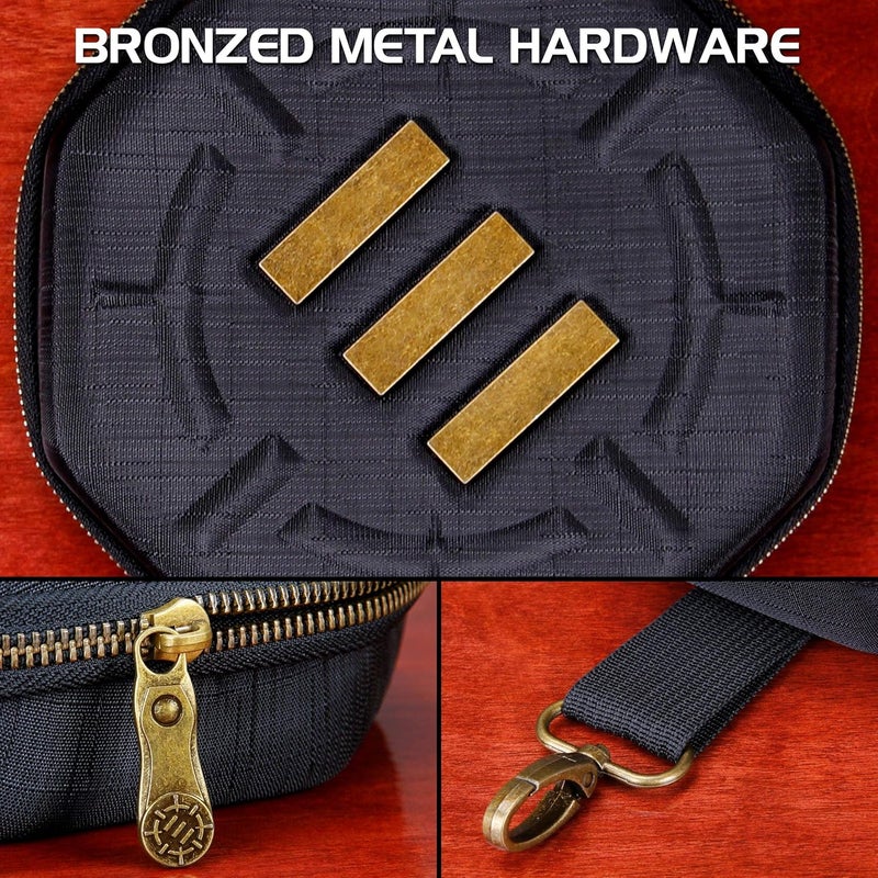 ENHANCE DND Dice Tray and Case - DND Dice Holder for up to 150 D&D Dice with Rugged Hard Shell Exterior and Protective Soft Interior - Rolling Tray Perfect for Game Night (Black) - Image 5