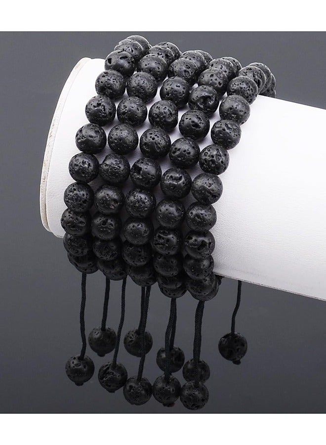 YALILAI Natural Healing Power Gemstone Crystal Beads Unisex Adjustable Macrame Bracelets 8mm - Image 2