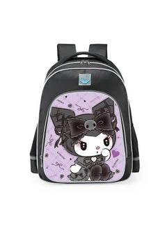 Primary school girls' schoolbag 1-3-6 years old backpack shoulder pad lightweight pink warning strip backpack,B-01 - Reflective - Large - Library - Black