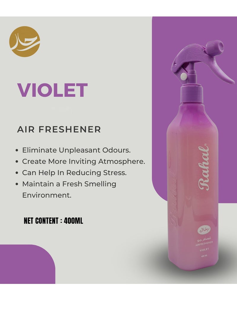 Rahal Air Freshener For Car Home Office 400ml Long Duration Fragrance Airfreshener Voilet Color - Image 3