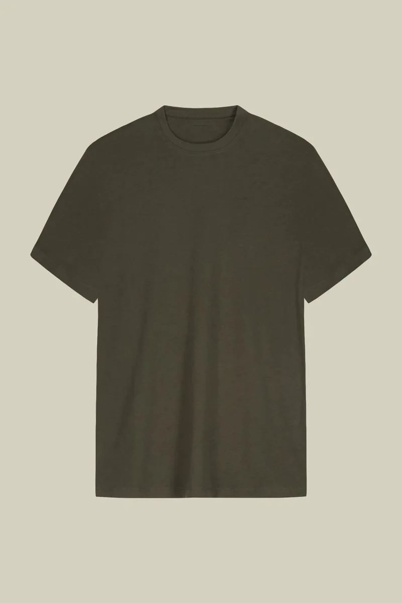 Men's regular fit 100% cotton jersey T-shirt - Olive Green