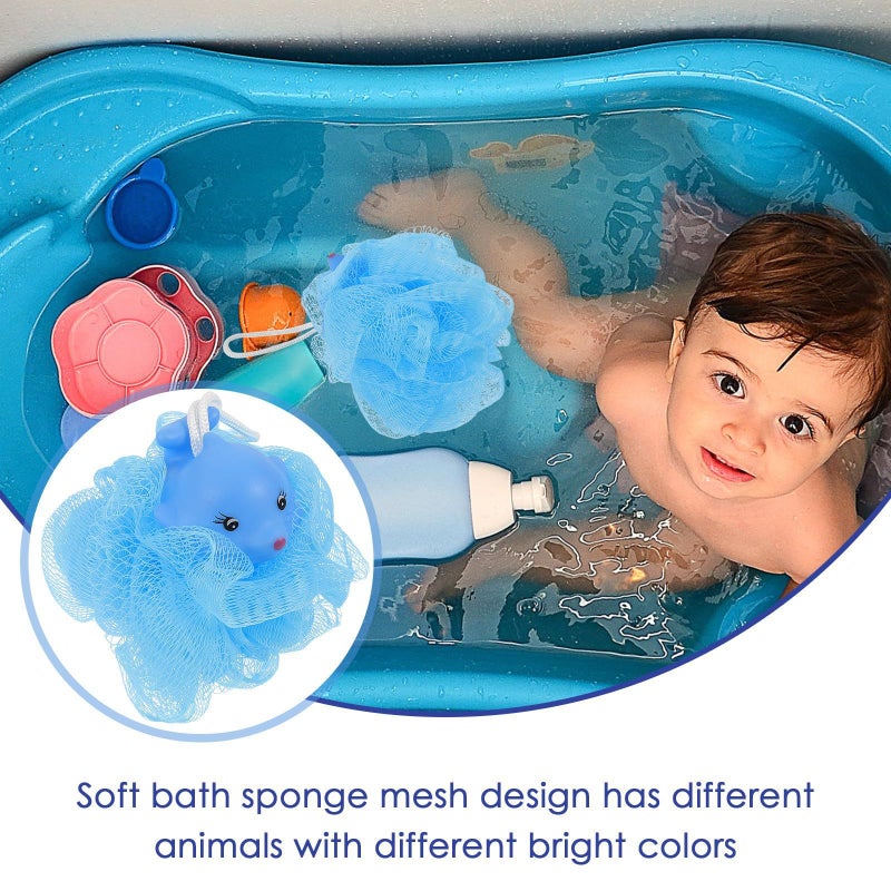 Cartoon Animal Bath Sponge Soft Body Loofah Travel Shower Ball Cleaning Accessory - Image 4