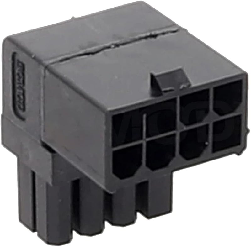 90 Degree 8 Pin GPU Power Cable Adapter Elbow Connector with Buckle Black - Image 1