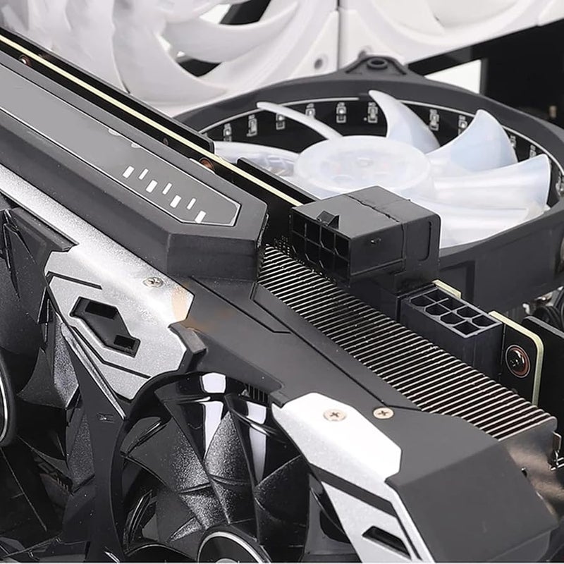 90 Degree 8 Pin GPU Power Cable Adapter Elbow Connector with Buckle Black - Image 5