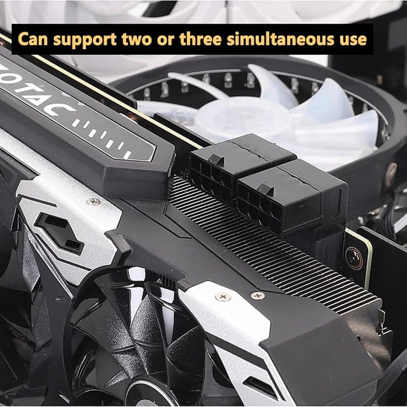 90 Degree 8 Pin GPU Power Cable Adapter Elbow Connector with Buckle Black - Image 4