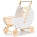 Pillowhale Wooden Baby WalkerDoll Stroller  Adjustable Handle Push Cart AntiTip Quiet Wheels Pretend Shopping Cart  Montessori Wooden Walker for Babies DollStroller for Toddlers12m - Image 2