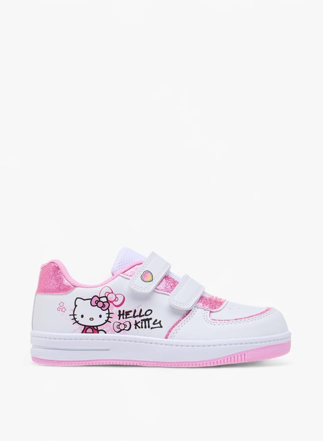 Hello Kitty Girls Print Sneakers with Hook and Loop Closure - Image 3