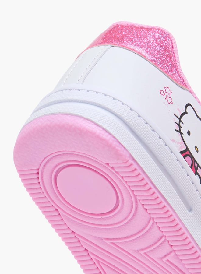 Hello Kitty Girls Print Sneakers with Hook and Loop Closure - Image 5