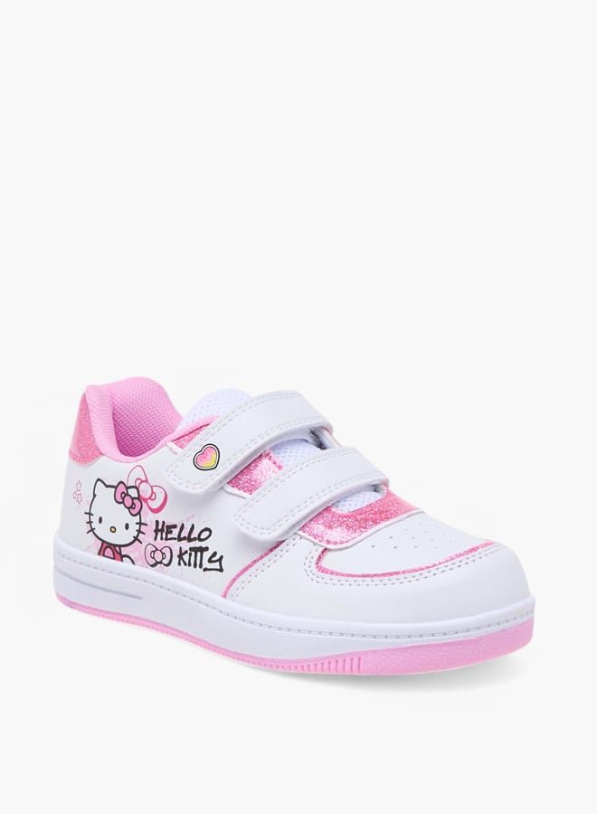 Hello Kitty Girls Print Sneakers with Hook and Loop Closure - Image 2